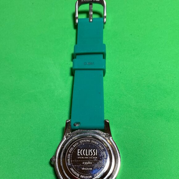 Ecclissi Sterling Silver With Silicone Band Watch - Picture 5 of 6